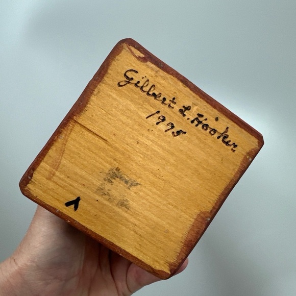 Hand Carved Signed Wood Cowboy Sculpture 8” - Picture 5 of 6